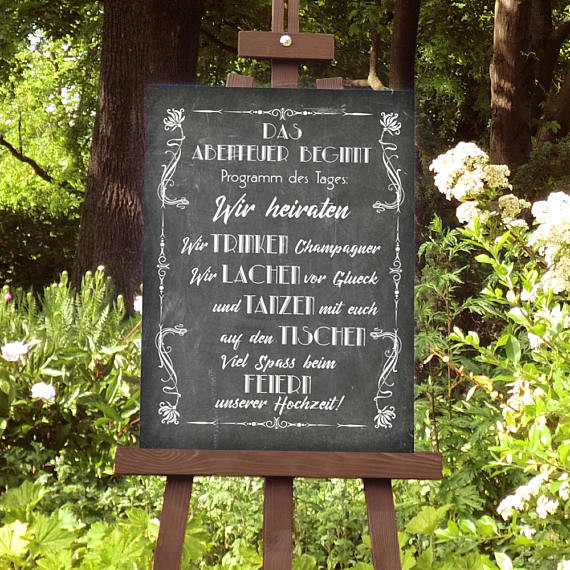 Willkommensschild Hochzeit
 Willkommen Hochzeit Schild Wir Heiraten Kreide Tafel