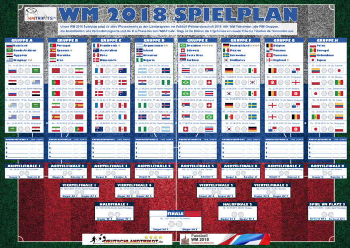 Wm 2018 Tabelle
 WM 2018 Spielplan als pdf Excel & ical Kalender