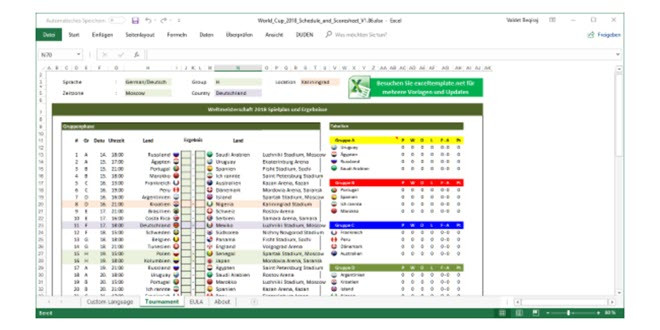 Wm 2018 Tabelle
 Fußball WM 2018 Der Spielplan als Excel Tabelle › Dr Windows