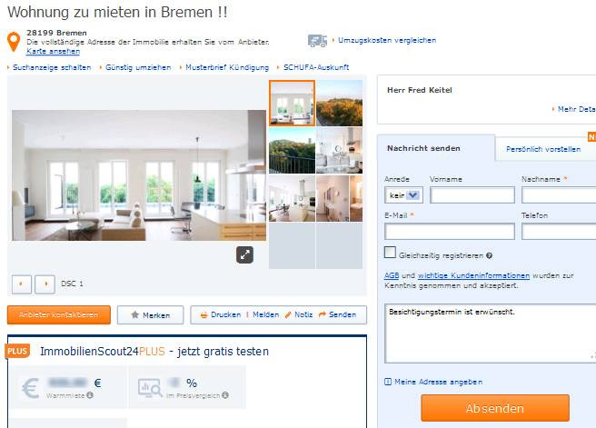 Wohnung Bremen
 wohnungsbetrug pedersen mikkel hotmail