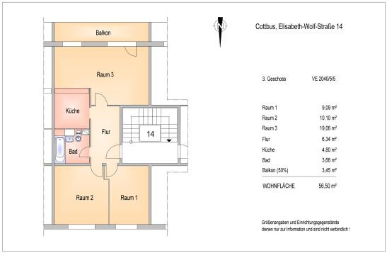 Wohnung Cottbus
 Geräumige "P2" Wohnung in ruhiger grüner Lage mit großem