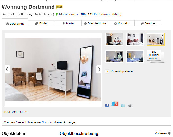Wohnung Dortmund
 wohnungsbetrug myreallife78 hotmail