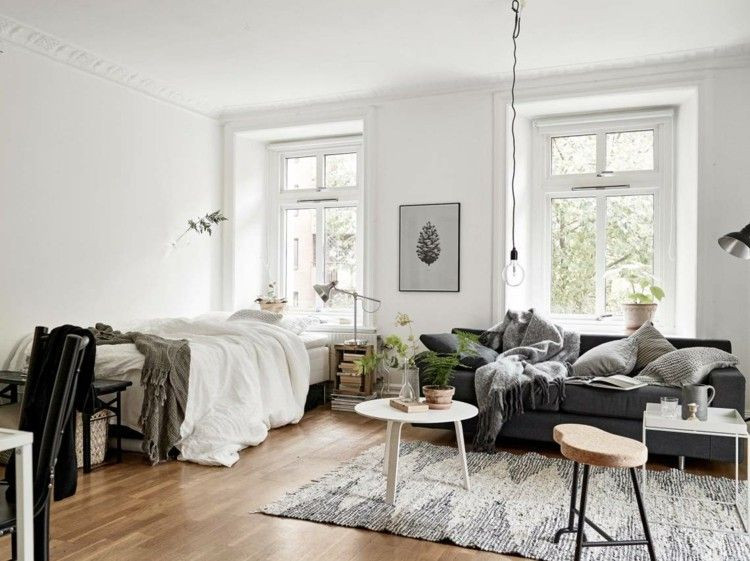 Wohnung Inspiration
 1 Zimmer Wohnung einrichten im skandinavischen Stil