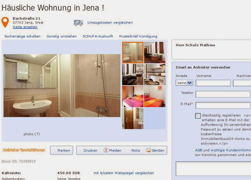 Wohnung Jena
 wohnungsbetrug roberthler3 hotmail