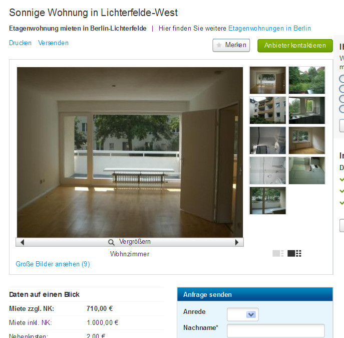 Wohnung Lichterfelde
 Sonnige Wohnung in Lichterfelde West Roonstr 4