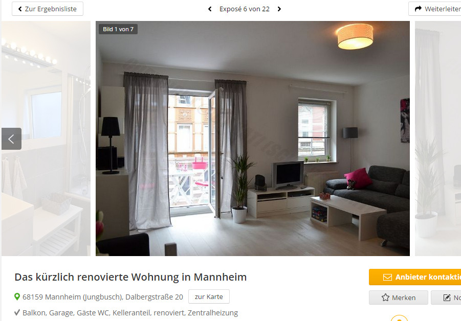 Wohnung Mannheim
 wohnungsbetrug Das kürzlich renovierte