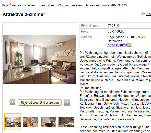 Wohnung Mieten Wien
 wohnungsbetrug Attraktive 2 Zimmer