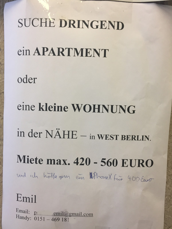 Wohnung Suche
 Berlin Blog Lustige Sprüche und Zettel NOTES OF BERLIN