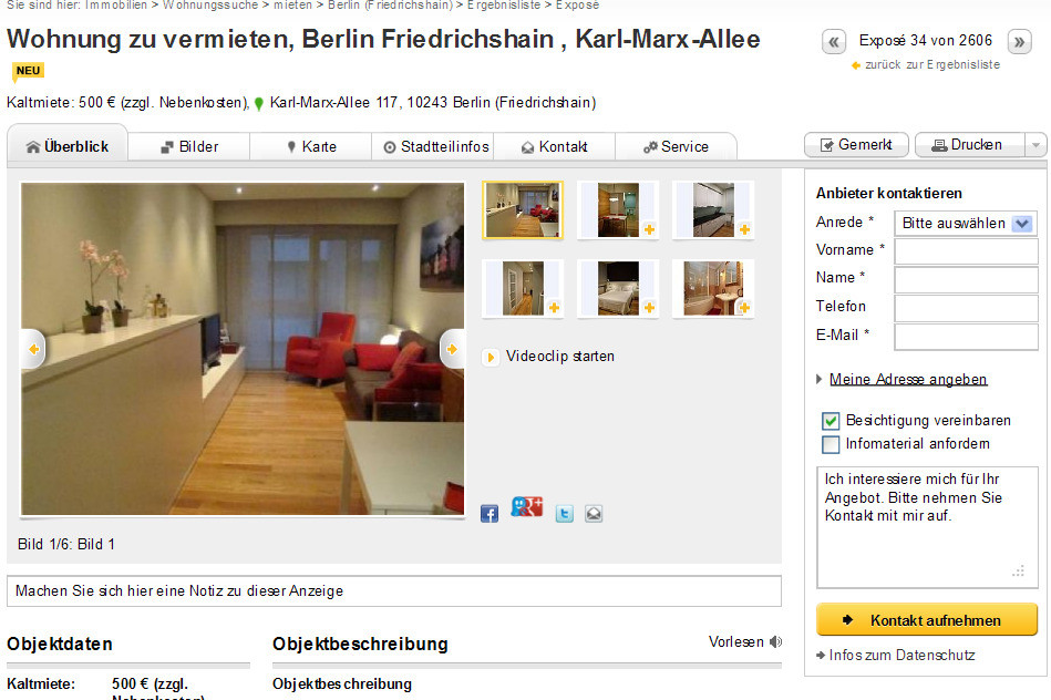 Wohnung Zu Vermieten
 Wohnung zu vermieten Berlin Friedrichshain Karl Marx