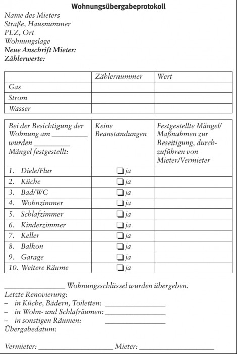 Wohnungsübergabeprotokoll Muster
 Die 20 Besten Ideen Für Protokoll Wohnungsübergabe Beste