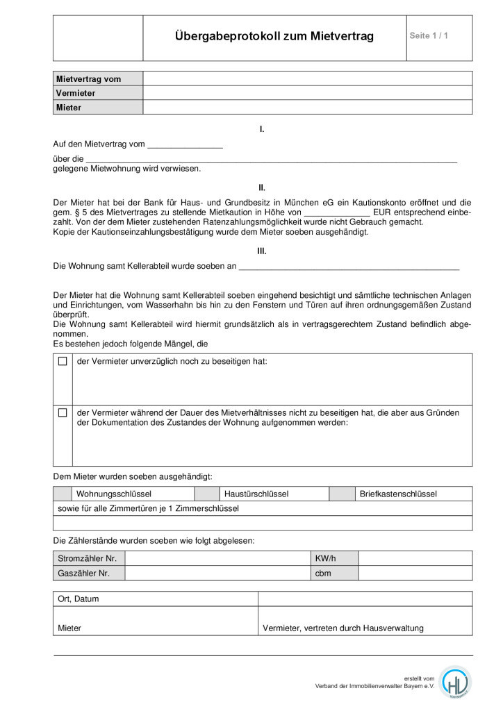 Wohnungsübergabeprotokoll Pdf
 Wohnungsübergabeprotokoll – Formular zum kostenlosen