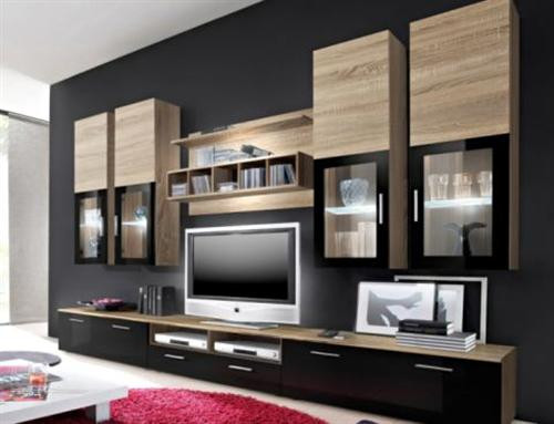 Wohnzimmer Schrankwand
 TOP ANGEBOT WOHNWAND WOHNZIMMER SCHRANKWAND LYRA EICHE