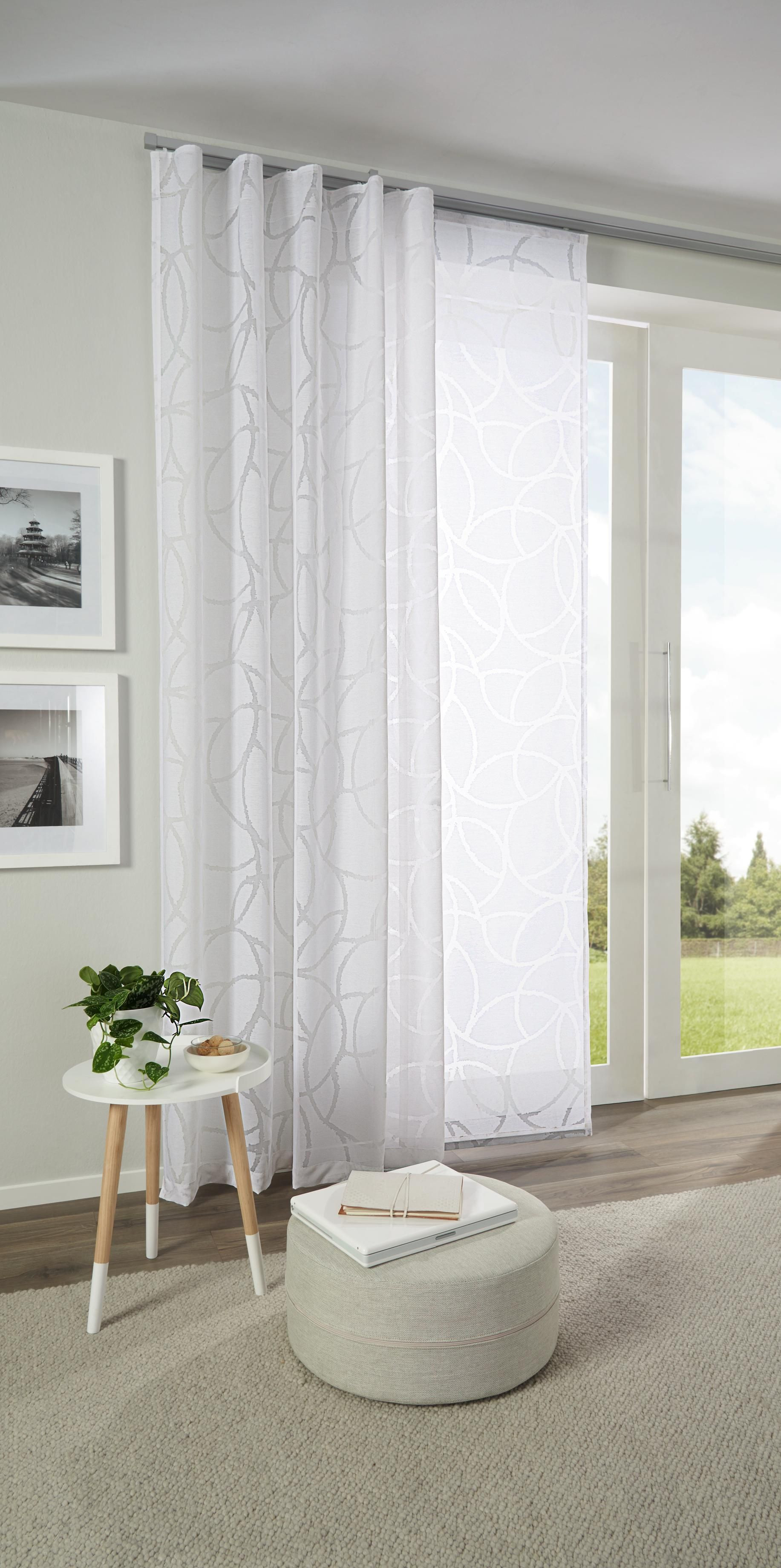 Wohnzimmer Vorhänge
 Hübscher Vorhang mit zartem Muster in Weiß von ESPOSA