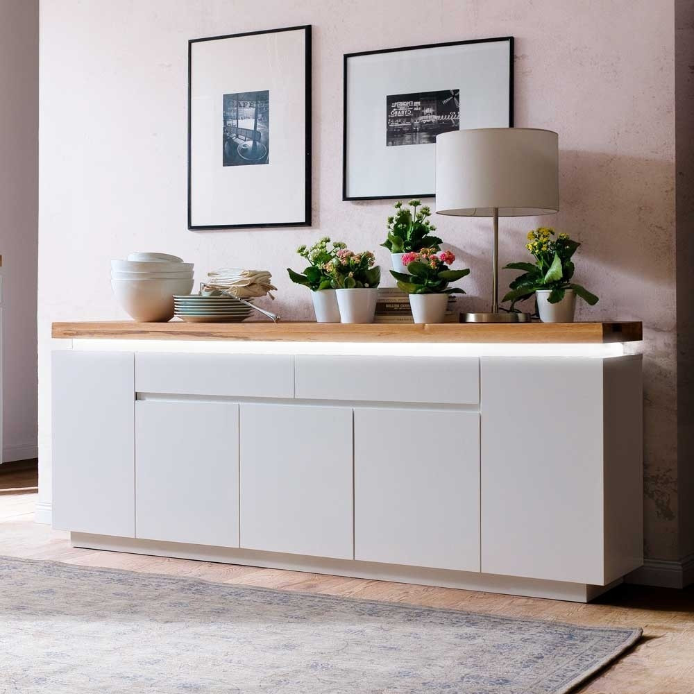 Wohnzimmer Weiß
 Wohnzimmer Sideboard Zelda mit LED Beleuchtung