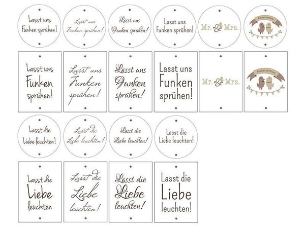 Wunderkerzen Hochzeit Vorlage
 20 Wunderkerzen Etiketten zum Ausdrucken