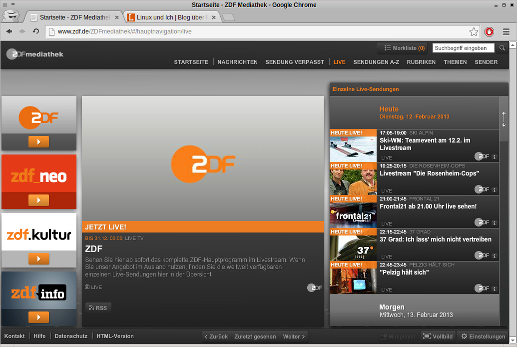 Zdf Live Hochzeit
 ZDF Live Streams mit Totem oder anderen Me nplayern wie