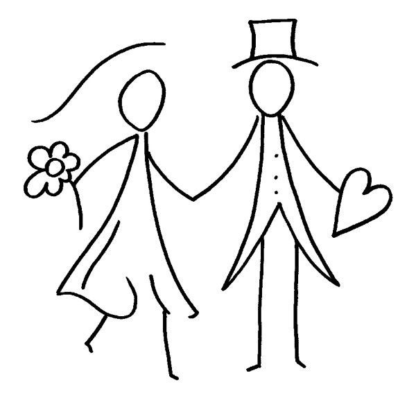 Zeichnung Hochzeit
 brautpaar Mein BIKABLO