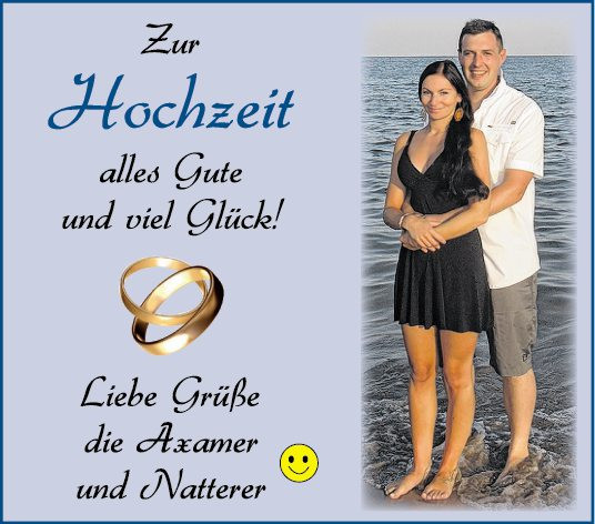 Zur Hochzeit Alles Liebe
 Herzlichkeiten