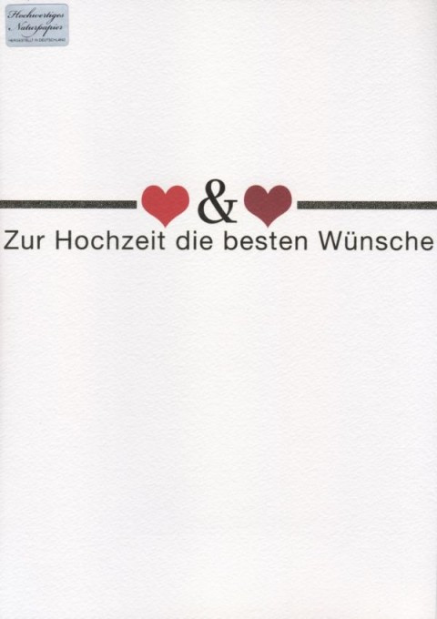 Zur Hochzeit Die Besten Wünsche
 DIN A4 Maxikarte XXL große Hochzeitskarte Naturpapier