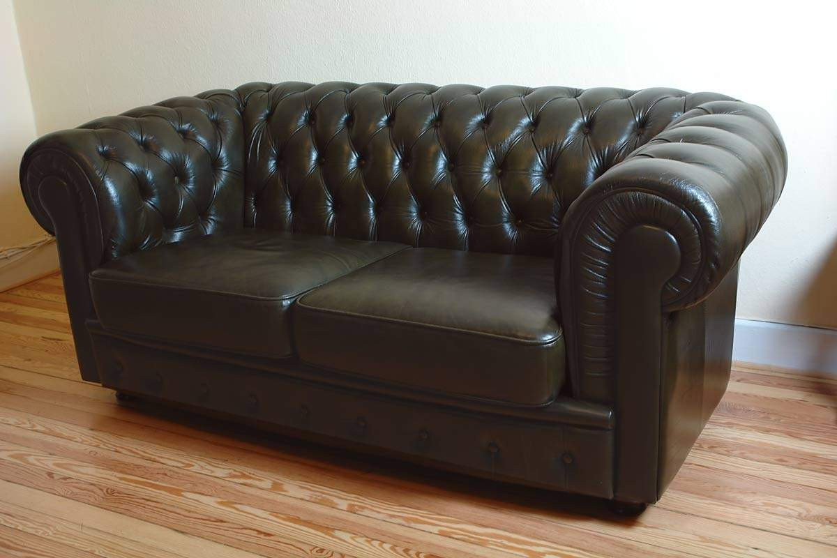 Zweisitzer Sofa
 Couch Sofa Ledersofa Zweisitzer Chesterfield 1009