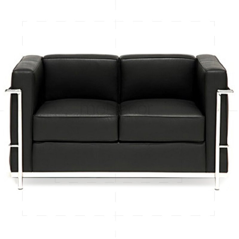 Zweisitzer Sofa
 Le Corbusier LC2 Sofa Zweisitzer mit schwarzem Leder